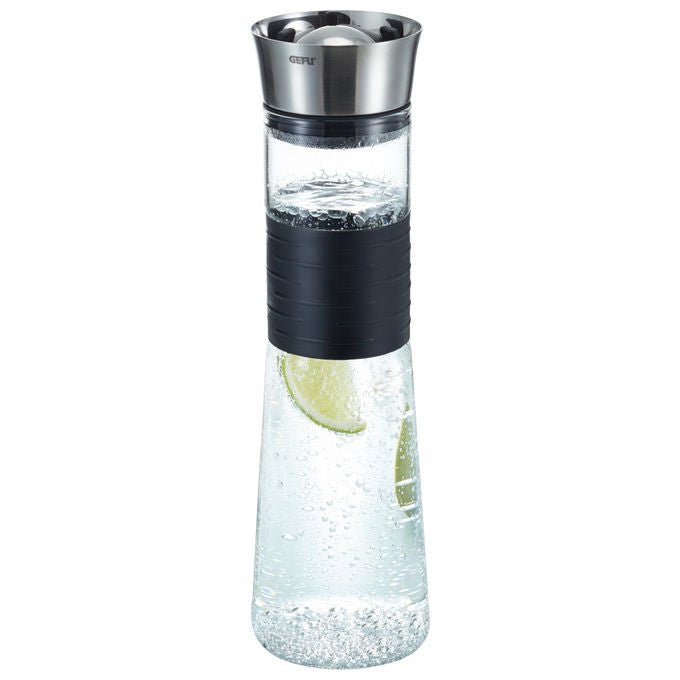 Gefu GF35270 Cascada Caraffa in Vetro e Acciaio Inox 1 l con Filtro Integrato e Manico in Silicone Antiscivolo colore Trasparente