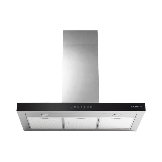 Glem Gas GHB990IXA Cappa aspirante a parete 90 cm 679 m³-h Classe A 68 dB Controllo Touch colore Nero Acciaio inox
