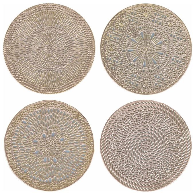 Sottobicchiere Oro Tondo Set 4 Gruppo A