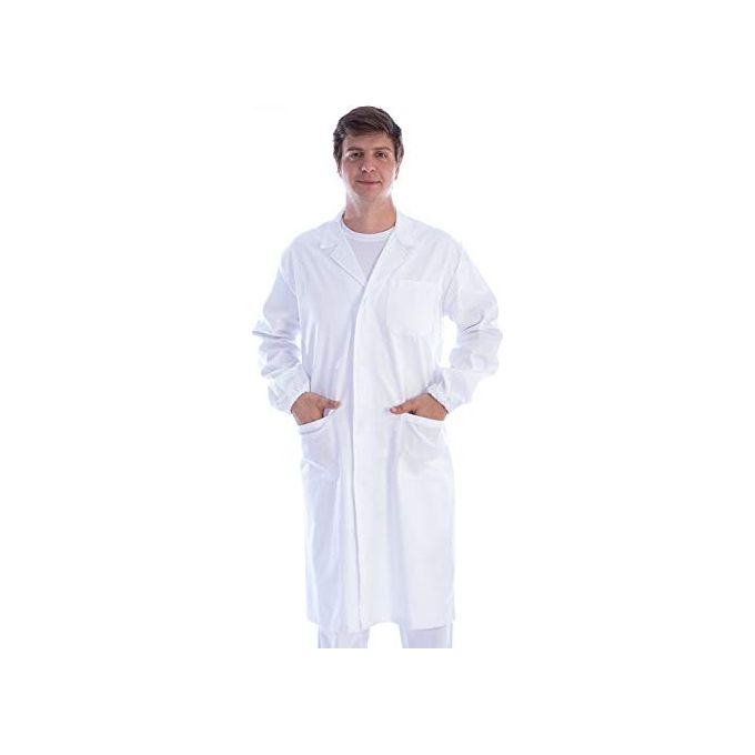 Camice Bianco Con Automatici - Cotone-Poliestere - Unisex - Taglia S 1 pz.