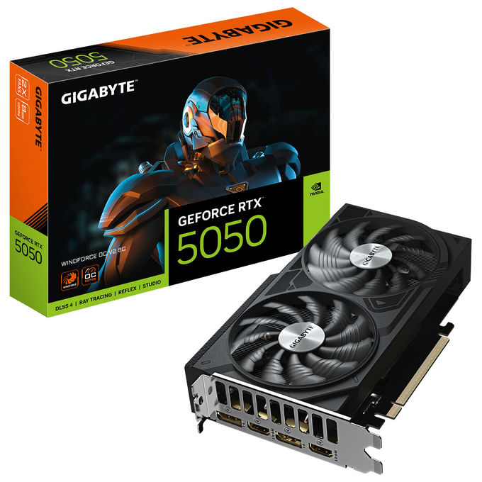 Gigabyte GV-N5050WF2OCV2-8GD GeForce RTX 5050 Scheda Grafica 8 GB GDDR6 128 bit PCI Express 5.0 WINDFORCE 2X Fan 2587 MHz colore Nero
