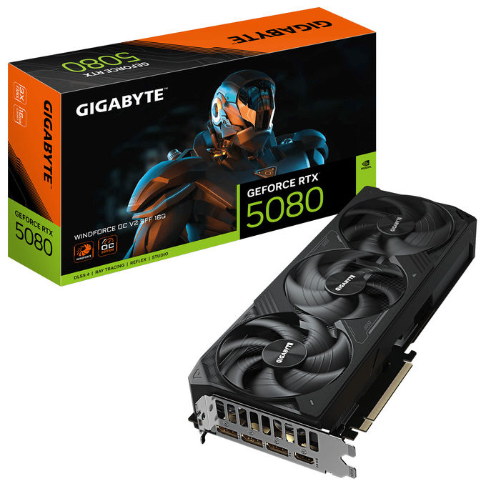 Gigabyte GV-N5080WF3OCV2-16GD GeForce RTX 5080 Scheda grafica 16GB GDDR7 256bit PCI-E 5.0 2670MHz colore Nero