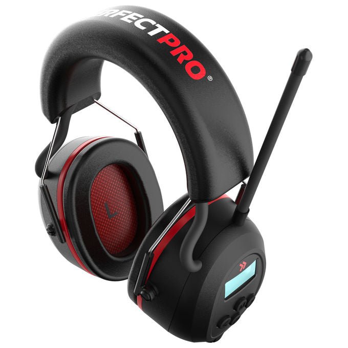 PerfectPro H-40 Cuffia da cantiere con protezione acustica SNR 31 dB Bluetooth Microfono integrato Batteria 36-40 ore Ricarica USB-C colore Nero