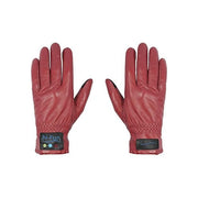 Hi-Call Leather Guanti Bluetooth per Smartphone in Pelle con Speaker Integrato Leather Medium Red