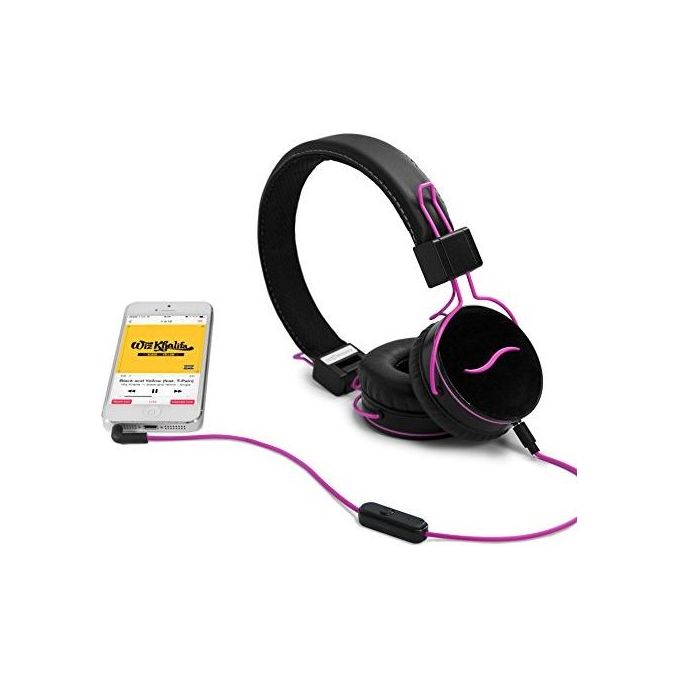 Hi-Deejay Cuffie Professionali Rivestite in Tessuto Metal Black Pink
