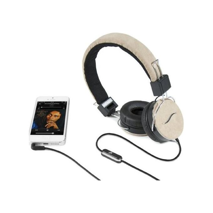 Hi-Deejay Cuffie Professionali Rivestite in Tessuto Nappa Brown