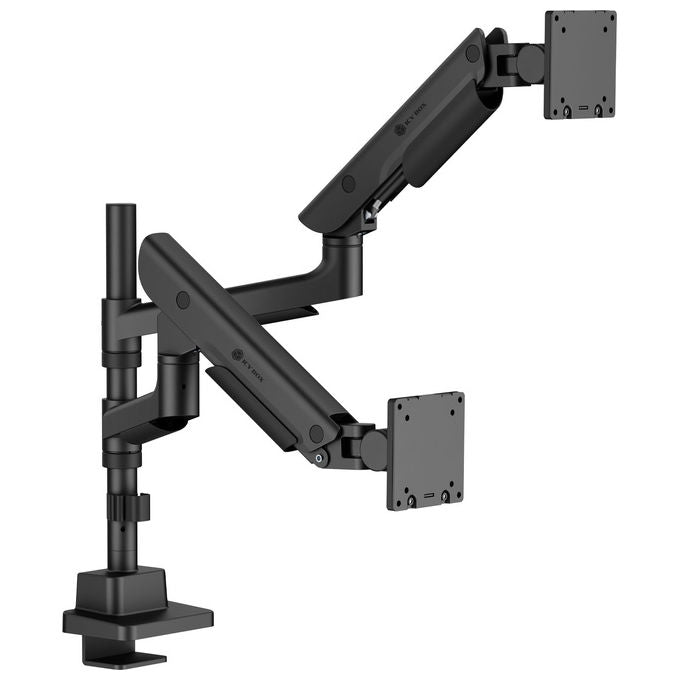 ICY BOX IB-MS702-T Supporto per Monitor per 2 Monitor fino a 57'' 27 Kg Ciascuno colore Nero