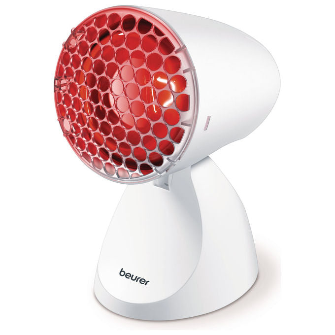 Beurer IL 11 Lampada a raggi infrarossi con griglia di protezione Lampada a raggi infrarossi con griglia di protezione. Utile in caso di raffreddori contratture muscolari.Ca. 100 Watt. 5 livelli di inclinazione. 3 anni di garanzia. Made in EU