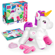 MEGA BLOKS JKG36 Fisher-Price 3-in-1 Unicorno Costruisci e Incanta con 26 Blocchi Grandi Facili da Montare per Bambini colore Multicolore
