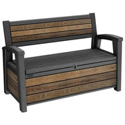 Keter K261839 Deco Bench Cassapanca da Giardino con Seduta 227 L tecnologia DecoCoat colore Walnut