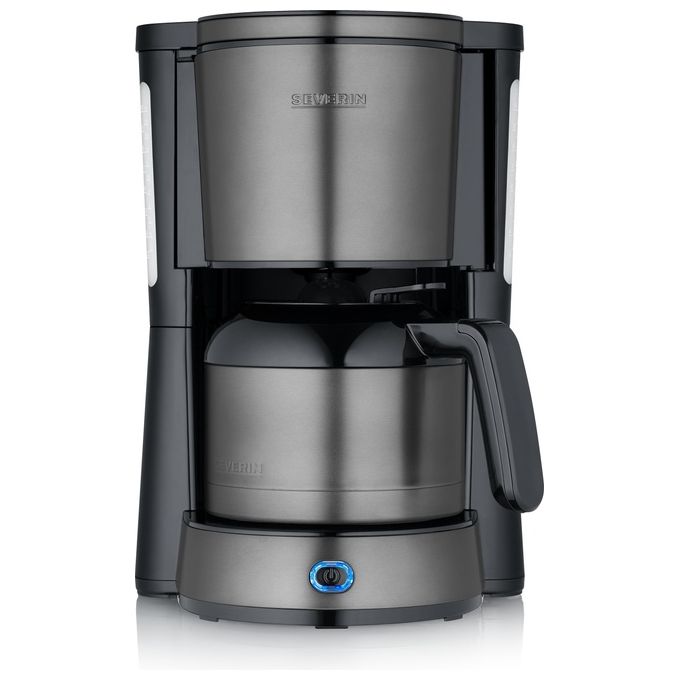 Severin KA 9343 Macchina da caffe' Automatica-Manuale 1 L 8 tazze 1000 W con caraffa termica in acciaio inox colore Nero Acciaio inox