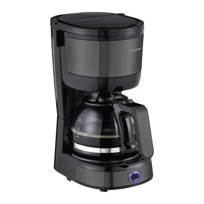 Severin KA9385 Macchina da caffe' filtro 4 tazze con filtro permanente lavabile design compatto colore Acciaio inox scuro