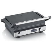 Severin KG2380 Seveni Flex Grill De Contatto 3 in 1 2000 W Superficie 29x23 cm Rivestimento in Ceramica Piastra Rimovibile Timer incluso Termometro Regolabile colore Nero