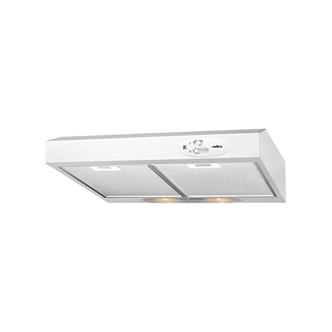 Elica KREA GFA WH-F-60 - Cappa a incasso filtrante 60 cm, 265 m³-h, Classe D, 64 dB, Comandi slider meccanici, 3 velocita', Filtro antigrasso in alluminio, Illuminazione LED, Bianco