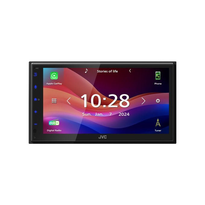 JVC KW-M595DBT Ricevitore Multimediale per Auto Schermo Touch 6.8'' Wi-Fi Dual Band Bluetooth DAB+ Apple CarPlay Android Auto colore Nero