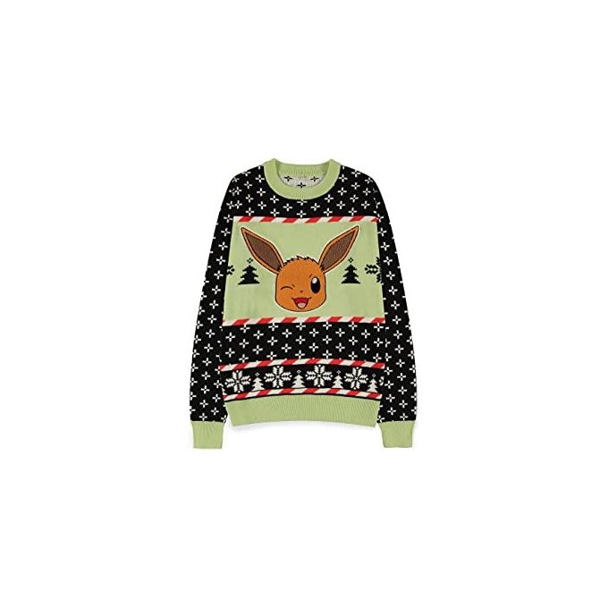 Difuzed 144546 Maglione di Natale Pokemon Eevee XXL 50% Cotone 50% Acrilico colore Nero