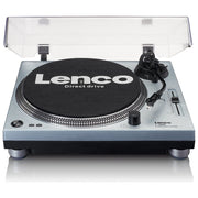 Lenco L-3809ME Giradischi a trasmissione diretta Manuale con USB Tipo A e Preamplificatore Fonico Integrato Velocita' 33 45 Giri-min colore Blu Metallico
