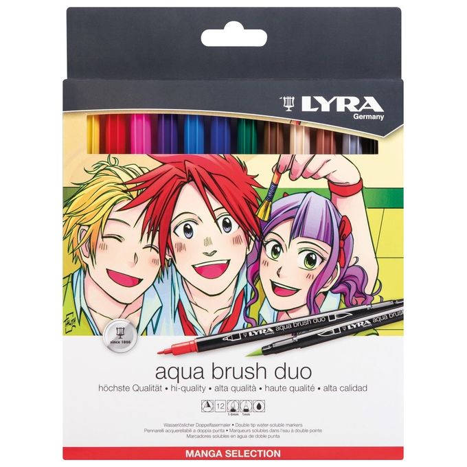 Lyra Confezione 12 Pennarelli Aqua Brush Duo