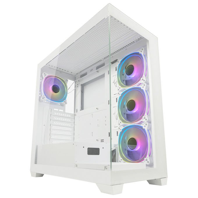 LC-Power LC-715W-ON Case Midi Tower ATX Micro-ATX Mini-ITX 3 Porte USB 3.2 Finestra Laterale colore Bianco