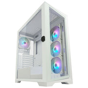 LC-Power LC-806W-ON LC-7041B-ON Midi Tower ATX Micro-ATX Mini-ITX USB 3.2 Gen 1 Type C Vetro Temperato colore Bianco