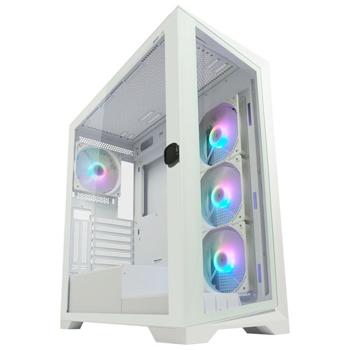 LC-Power LC-806W-ON LC-7041B-ON Midi Tower ATX Micro-ATX Mini-ITX USB 3.2 Gen 1 Type C Vetro Temperato colore Bianco