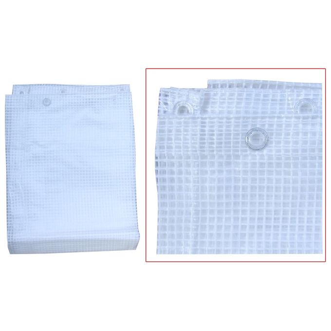 Manifattura 4F Telo Retinato Occhiellato Polietilene Anti-UV 3x3 m 140 g-m² colore Bianco