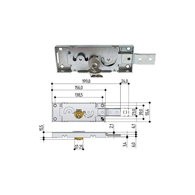 Prefer S411.0020 Serratura Laterale Dx Cilindro Punzonato