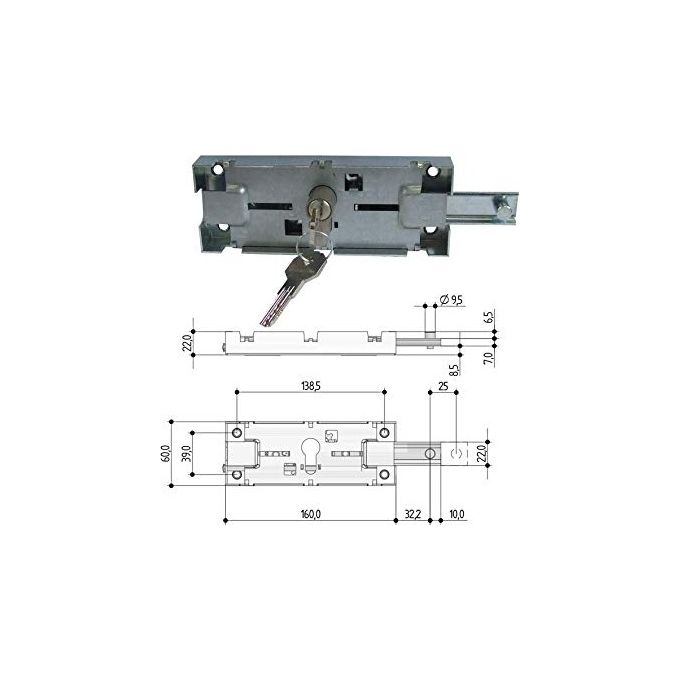 Prefer W422-0020 Serratura Laterale Sx Cilindro Sagomato Punzonato