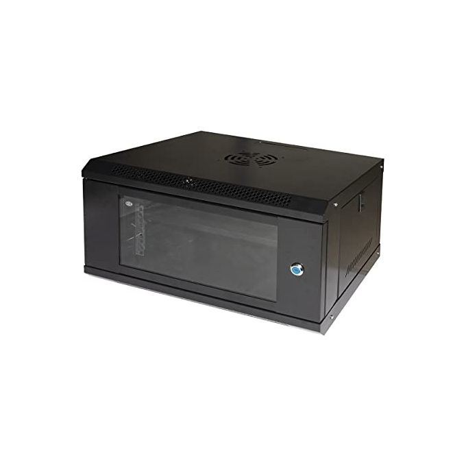 Link Armadio Rack 19'' 6u Link Serie Light Colore Nero con Porta Vetro (Axpxl) 300x400x530mm Ripiano Incluso