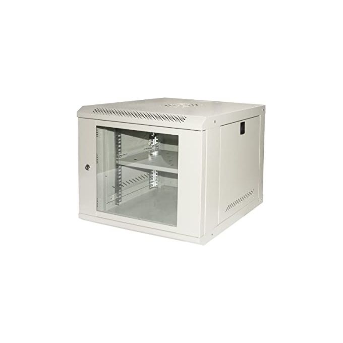 Link Armadio Rack 19'' 9u Link Serie Light Colore Grigio con Porta Vetro (Axpxl) 450x400x530mm Ripiano Incluso