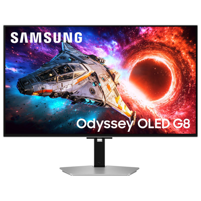 Samsung LS32HG800SUXEN Monitor Gaming UHD QD-OLED 32'' 3840x2160 Pixel OLED 240 Hz HDR10+ FreeSync Premium Pro colore Argento