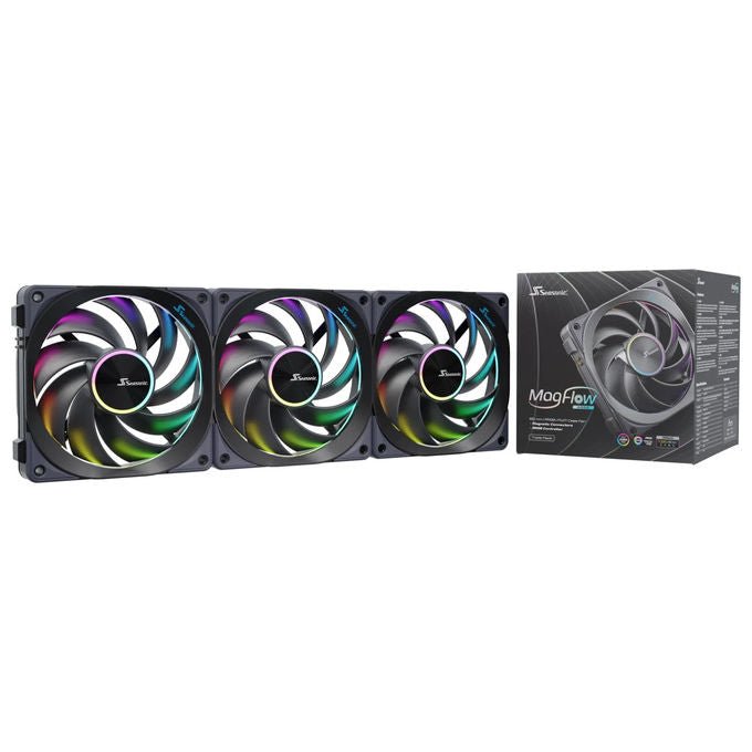 Seasonic MAGFLOW-ARGB-3 MagFlow ARGB Ventilatore 12 cm 2000 rpm 3 pz colore Nero