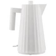 Alessi MDL06-1W Bollitore Elettrico Plisse' 1 L 2400 W Filtro Anticalcare Acciaio Inox Base a Scomparsa Spegnimento Automatico colore Bianco