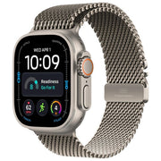 Apple MJAA4QL-A Watch Ultra 4 Smartwatch GPS Cellular 49 mm cassa in titanio naturale con maglia milanese in titanio naturale colore Titanio naturale