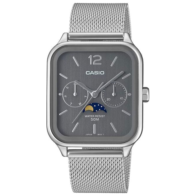 Casio Orologio MTP-M305M-8AVER Analogico Uomo Argento Quadrante Grigio