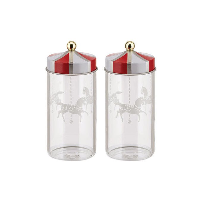 Alessi MW68S2 Circus Barattolo per spezie 0.15 L in vetro con coperchio rimovibile colore Multicolore Trasparente