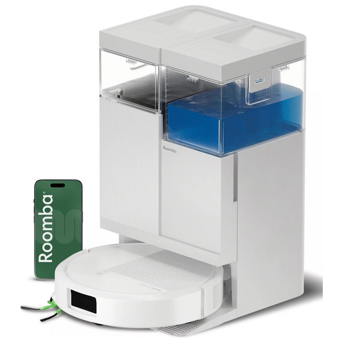 IRobot N285240 Roomba Plus 515 Combo Robot aspirapolvere e lavapavimenti con stazione AutoWash Wi-Fi LiDAR mappatura fino a 3 piani colore Bianco