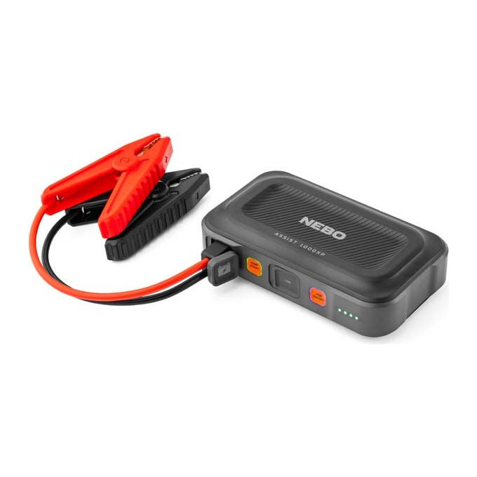 Nebo NEB-JMP-0002 ASSIST 1000XP Avviatore Elettrico 3 in 1 1000A Power Bank USB Torcia LED Bianco Rosso SOS IP65 colore Nero
