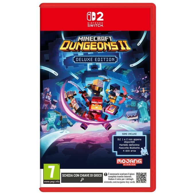 Nintendo NIN10020041 Minecraft Dungeon 2 Deluxe Edition Videogioco per Nintendo Switch 2 Lingua Italiana Modalita' Multiplayer Online e Locale PEGI 7 colore Nero