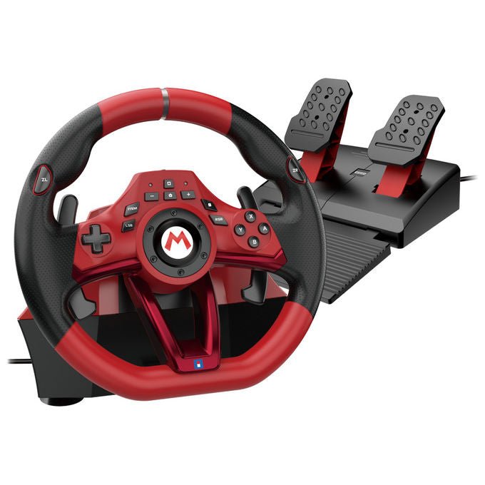 Hori NSX-123E Mario Kart Racing Wheel Pro Deluxe Volante da Corsa con Pedali Compatibile Nintendo Switch 2 Switch OLED PC Regolazione Dead Zone 7 Livelli Sensibilita' Angolo Sterzata 180° 270° colore Multicolore