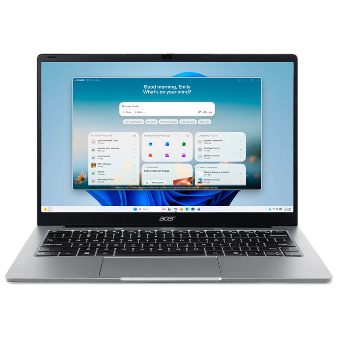 Acer NX.DZPET.001 Aspire Lite Computer portatile R3 5400U 8GB RAM 128GB SSD 14 pollici W11H colore Nero