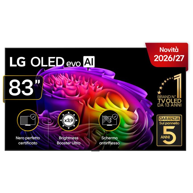 LG OLED83G64LW.API Serie G6 Smart TV 4K OLED evo 83'' 120 Hz Wi-Fi 6E 4 HDMI 3 USB Audio 4.2 canali 60 W colore Argento