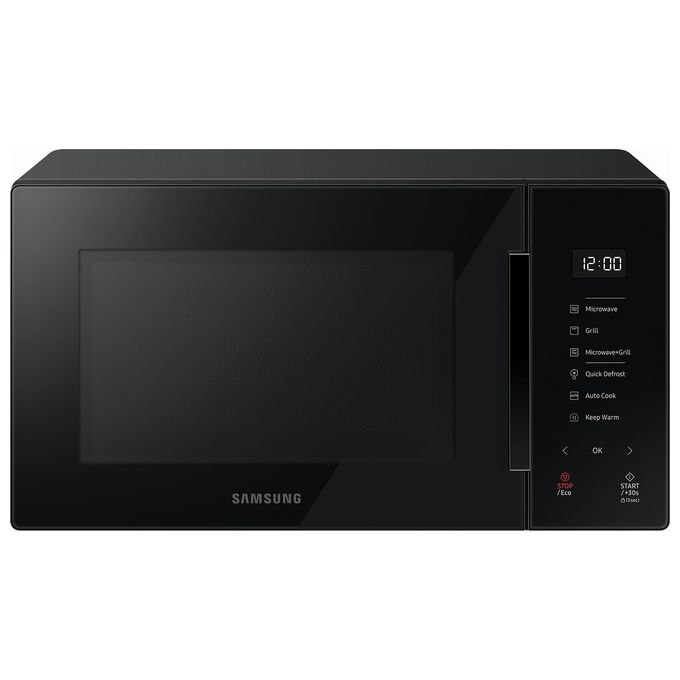 [ComeNuovo] Samsung MG23T5018AK - Forno a microonde con grill 23 L 800 W Classe A Funzioni: microonde grill Quick Defrost Auto Cook Home Dessert Bread Defrost Keep Warm Eco Mode rivestimento interno Ceramic Inside colore nero.
