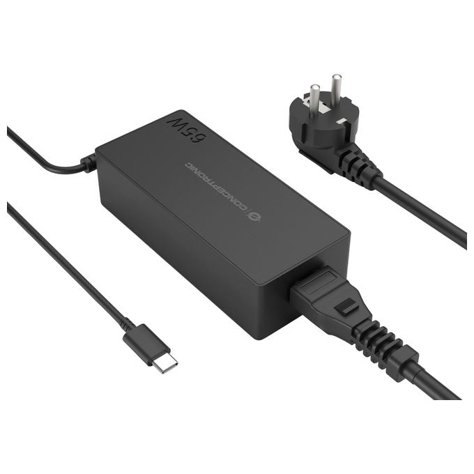 Conceptronic OZUL09BE Caricatore USB-C PD 65 W colore Nero