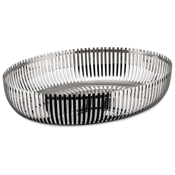 Alessi PCH06-26 Cestino Ovale in Acciaio Inox 18-10 26 cm colore Acciaio