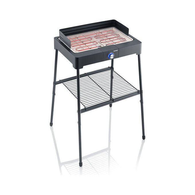 Severin PG8566 Grill Elettrico 2200 W Termostato Regolabile Piastra in Acciaio Inox colore Nero