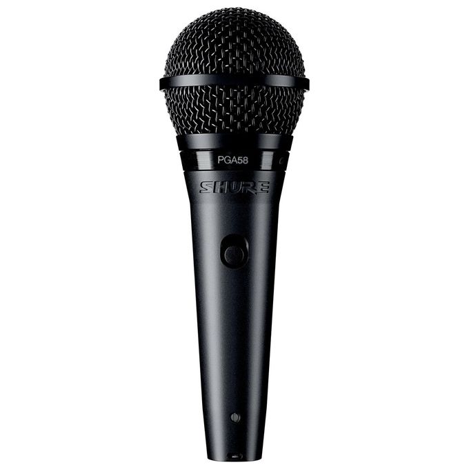 Shure PGA58-XLR-E Microfono Dinamico Cardioide per Voce Switch On-Off Cavo XLR 4,57 m colore Nero