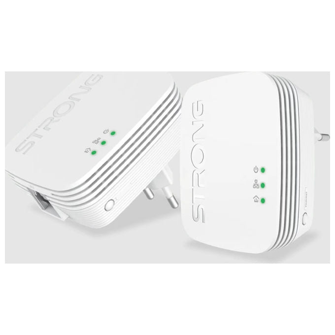 Strong PLW600MDUO Kit Powerline WiFi AV600 WiFi 300 Mbps 2 Porte Ethernet LAN colore Bianco
