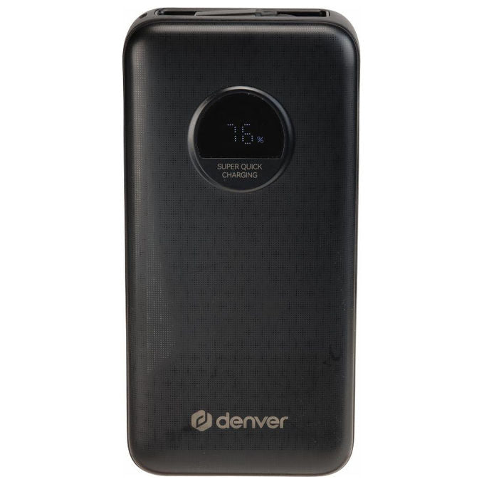 Denver PQC-20065 Power Bank 20000 mAh con Ricarica Rapida PD65W e Display Integrato colore Nero