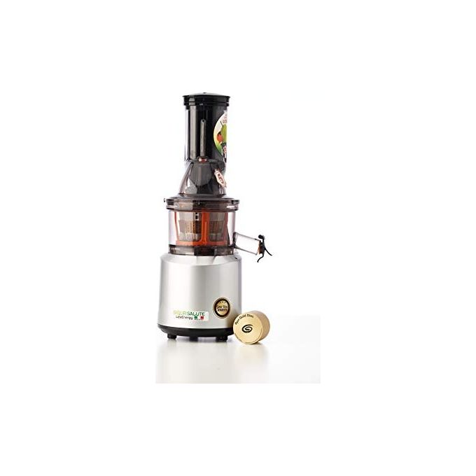 Estraggo LifeEnergy PRO Estrattore Professionale Frutta e Verdura con Tecnologia Gold Disc per Estrazione a Freddo di Succo Vivo Energizzato 240 Watt Argento